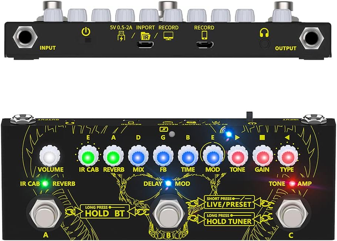 Balee Multi Effects Pedal Guitar Pedals Effects Combined Delay Reverb Chorus Effect Pedal with IR Loading Multi Effects Guitar Pedal for Electric Bass Guitar image number 2
