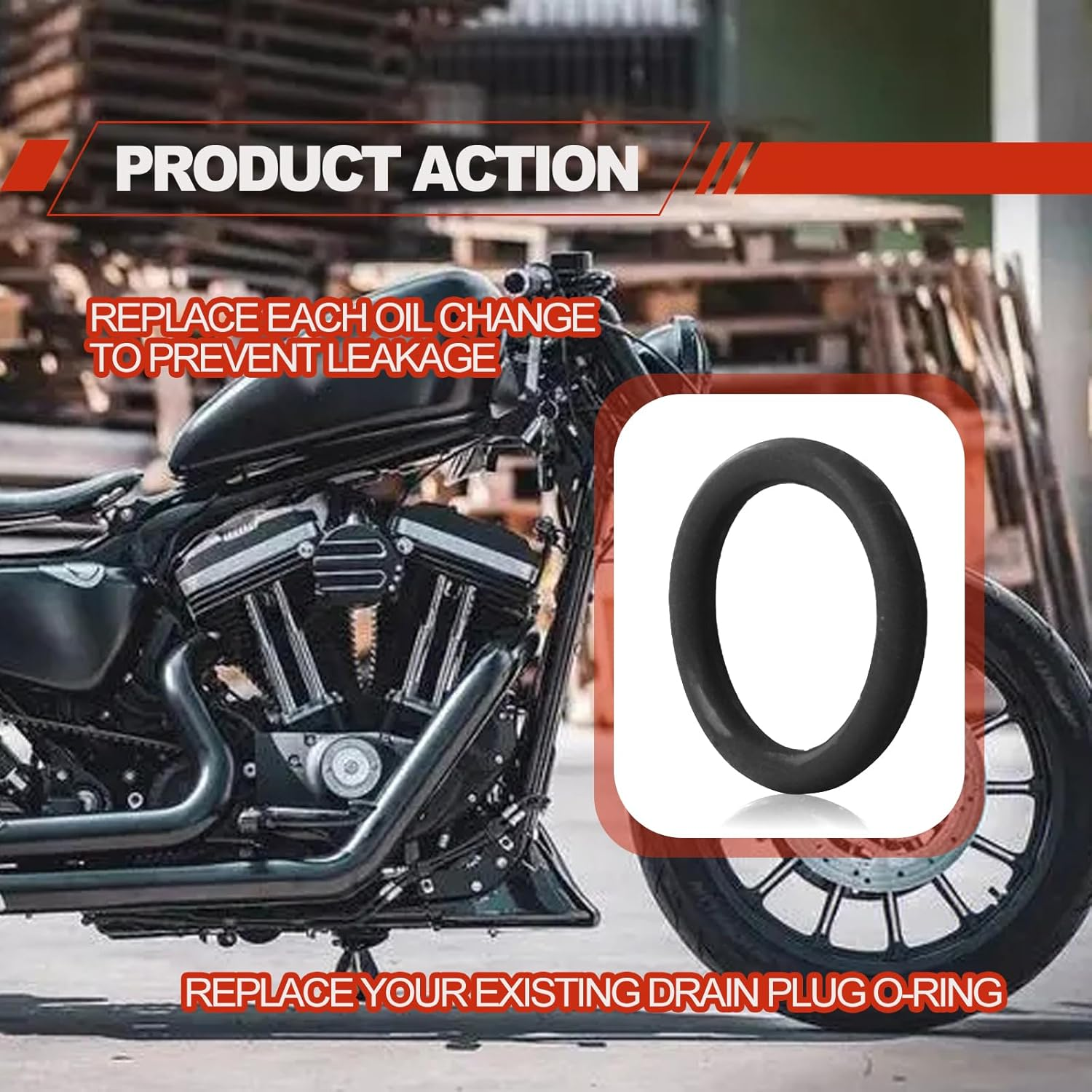 50 Pack Oil Drain Plug O-Ring #11105, Motorcycle Drain Plug O-Rings Replacement, Nitrile Rubber O Ring Gasket Ring Compatible with Harley Davidson(Black) image number 4