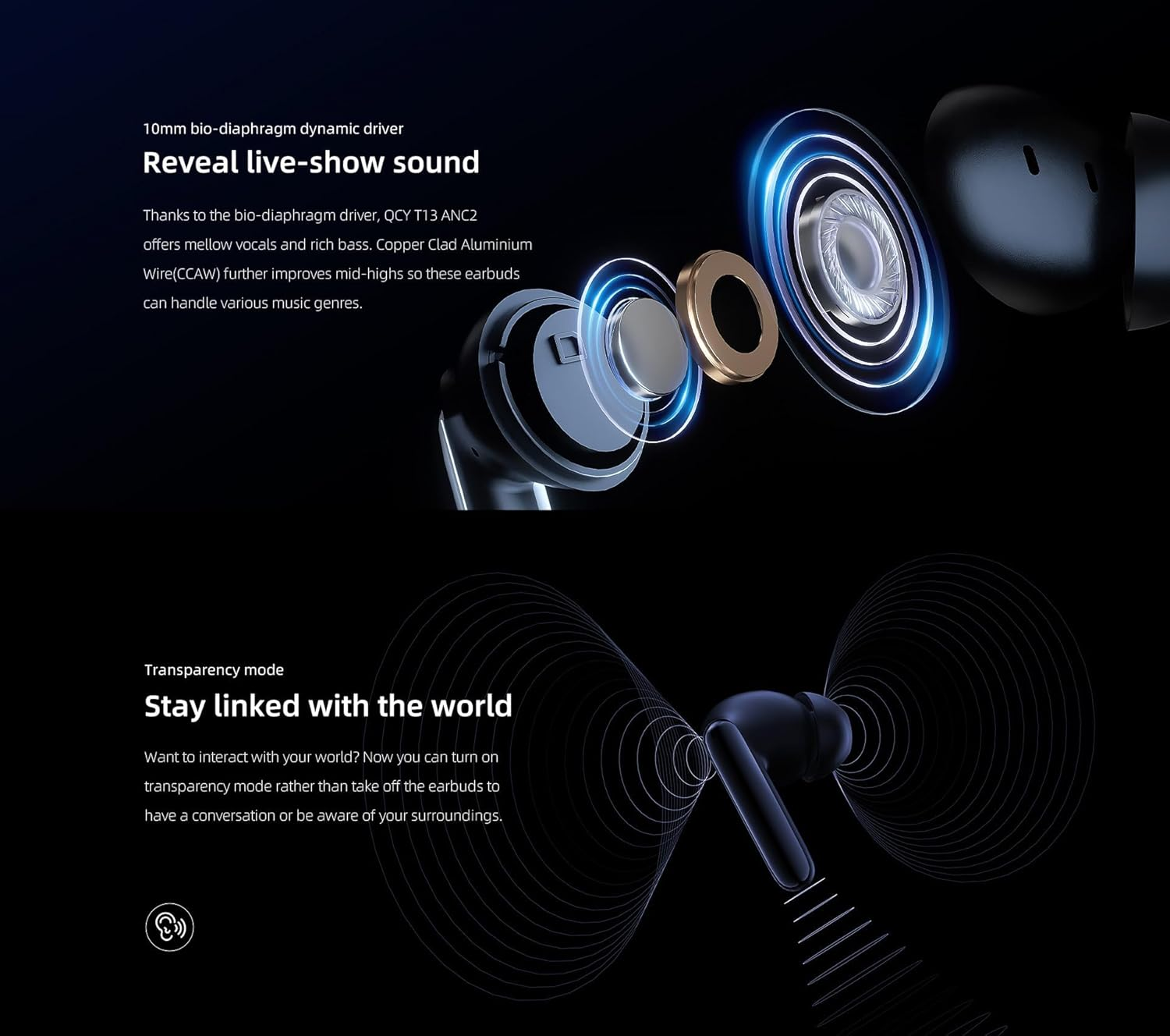 Earphones QCY HT09 (Black)