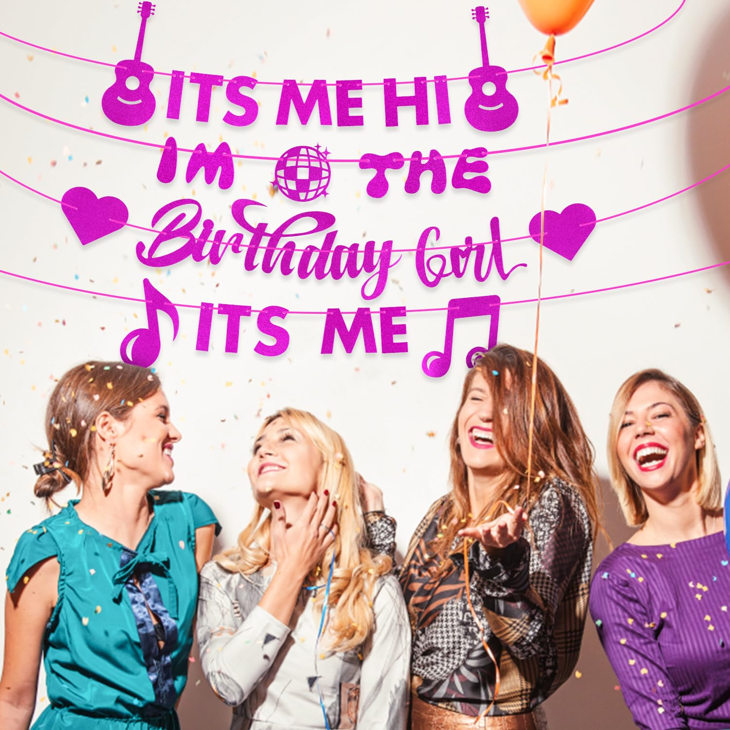 Pre-Strung It'S Me Hi I'M the Birthday Girl It'S Me Banner, 2.5M Pink Birthday Party Decorations, Party Background (Style 1) image number 3