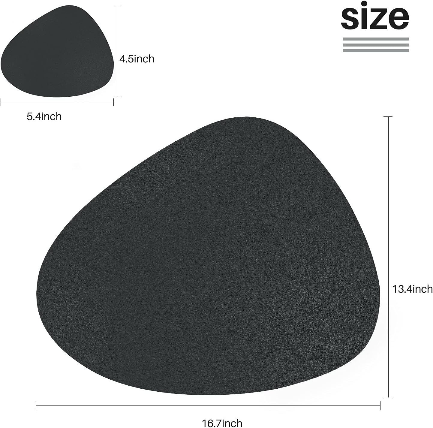 JTX Placemats Set of 4 Coasters and 4 Faux Leather Placemats for Dinning Table Stain and Heat Resistant Non-Slip Elegant Table Mats for Parties BBQ Holidays Everyday (Black) image number 6