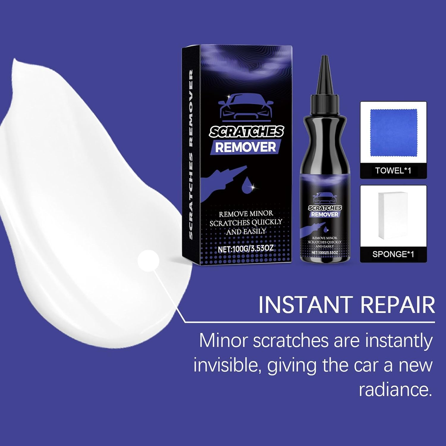 Car Paint Scratch Remover - Automotive Paint Polishing Product | Vehicle Polishing Agent - for Car Owners Truck Enthusiasts Detailers Fleet Managers Collectors Door Bumper image number 4