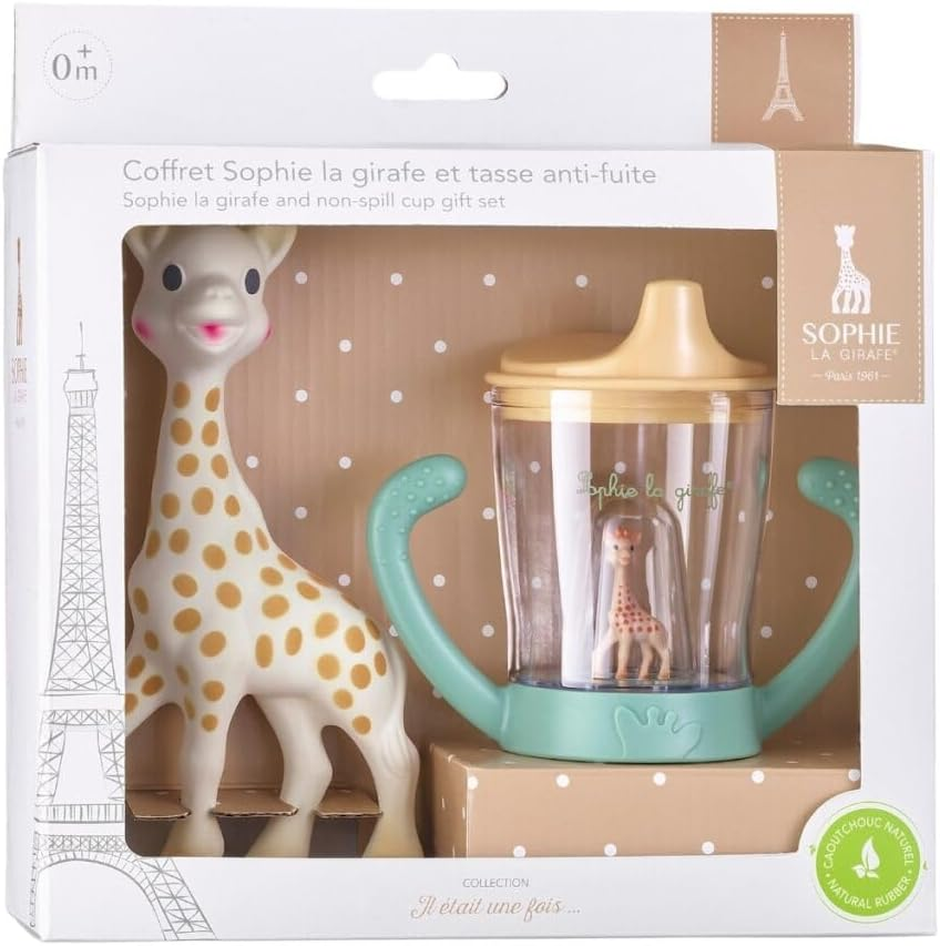 Sophie La Girafe Baby Teether and Non-Spill Cup with Lid, Ergonomic Spout Encourages Natural Sucking, Cup Made of ABS Plastic, BPA and Phthalates Free, Two Handles for Good Grip image number 3
