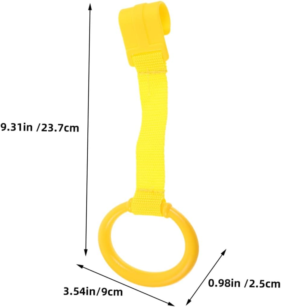4Pcs Pull Rings for Crib Walking Assist Tools Portable Plastic Hand Pull Rings with Sturdy Webbing Strap No Screw Installation Safety Stand Support for Newborns image number 4