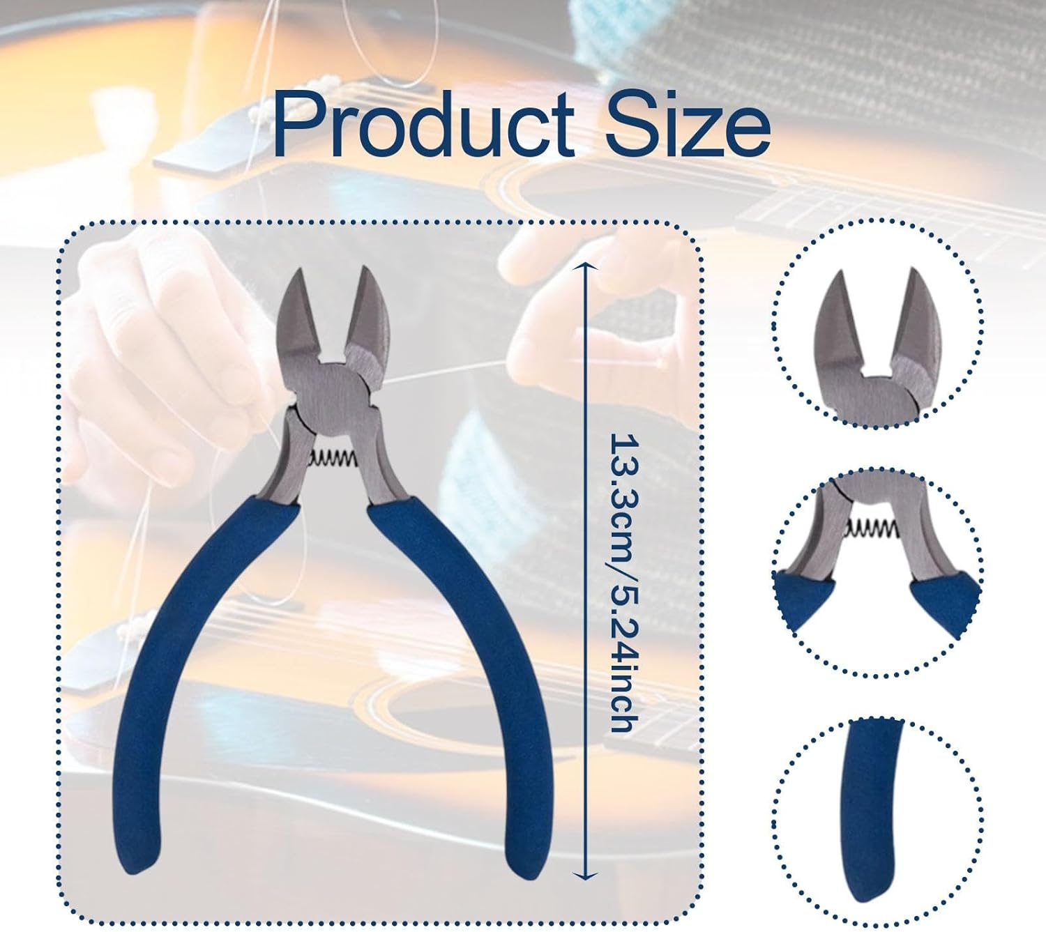 Frediuo Guitar String Cutter Guitar Fret Nippers Fretwork Professional Puller Comfort Grip Portable Plier Bass Violin String Cutting image number 5