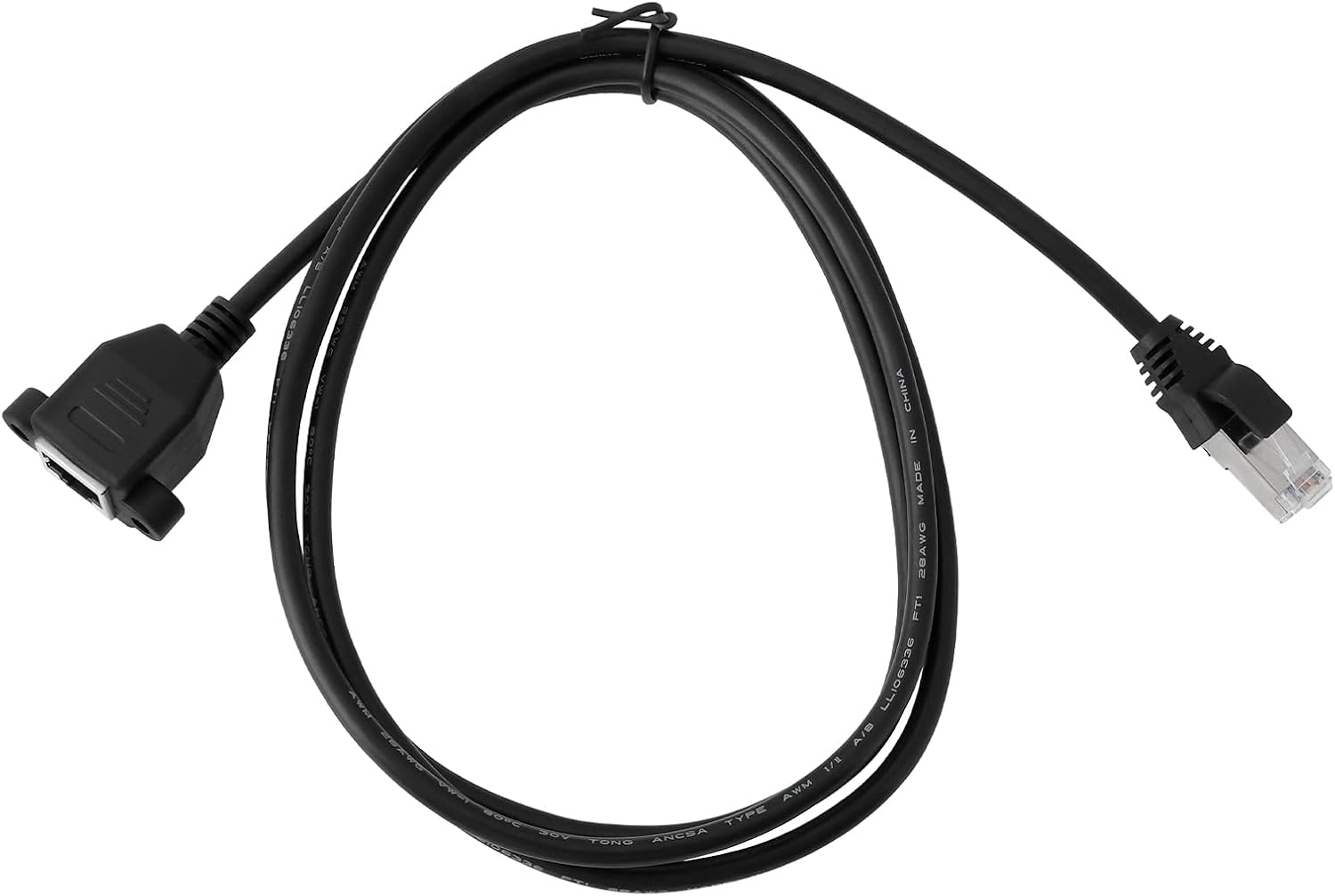 Emagtech RJ45 Male to Female Straight Head with Ear Panel Direct Network Extension Cable with a Length of 1.5 Meters Suitable for Microphone Fiber Black image number 4