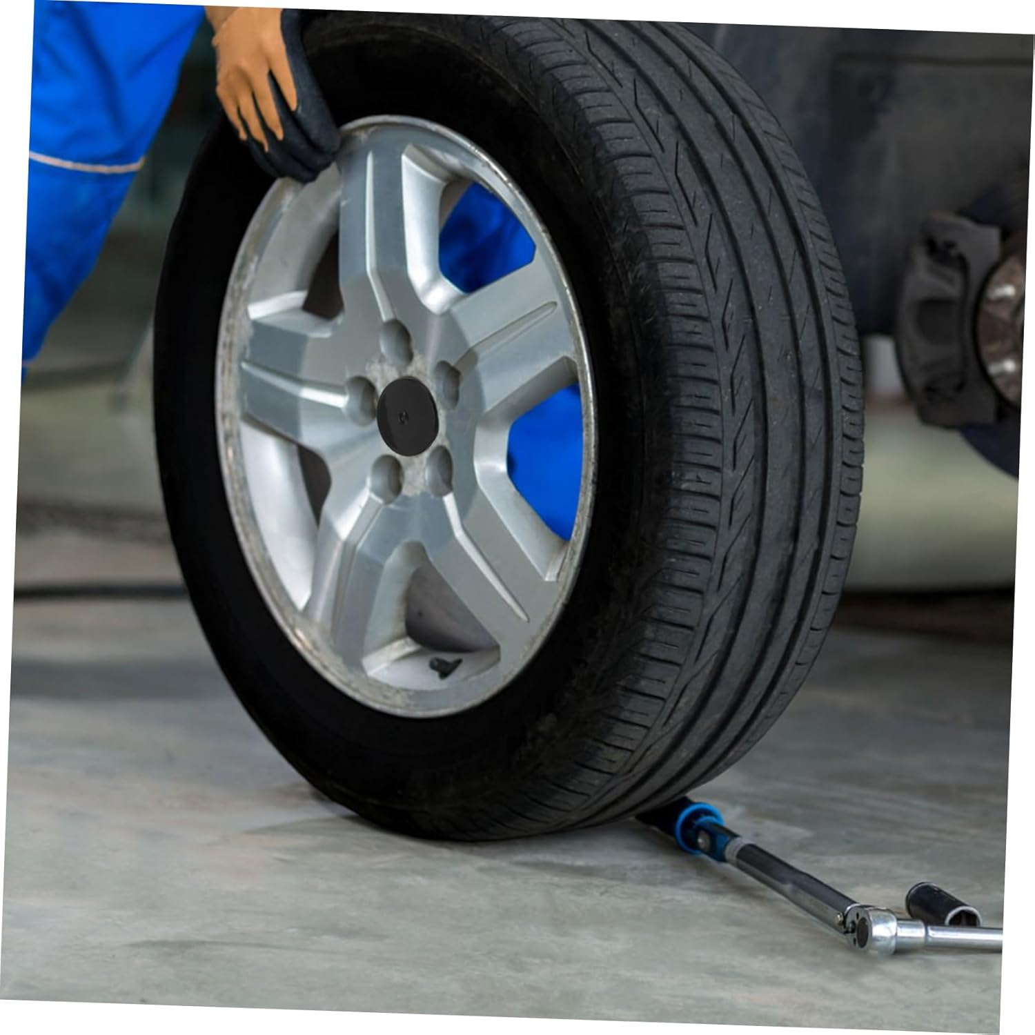 Garneck 4Pcs Wheel Centre Caps Black Plastic Rim Covers Car Rim Centre Covers Hub Attachment Cap Car Wheel Hub Center