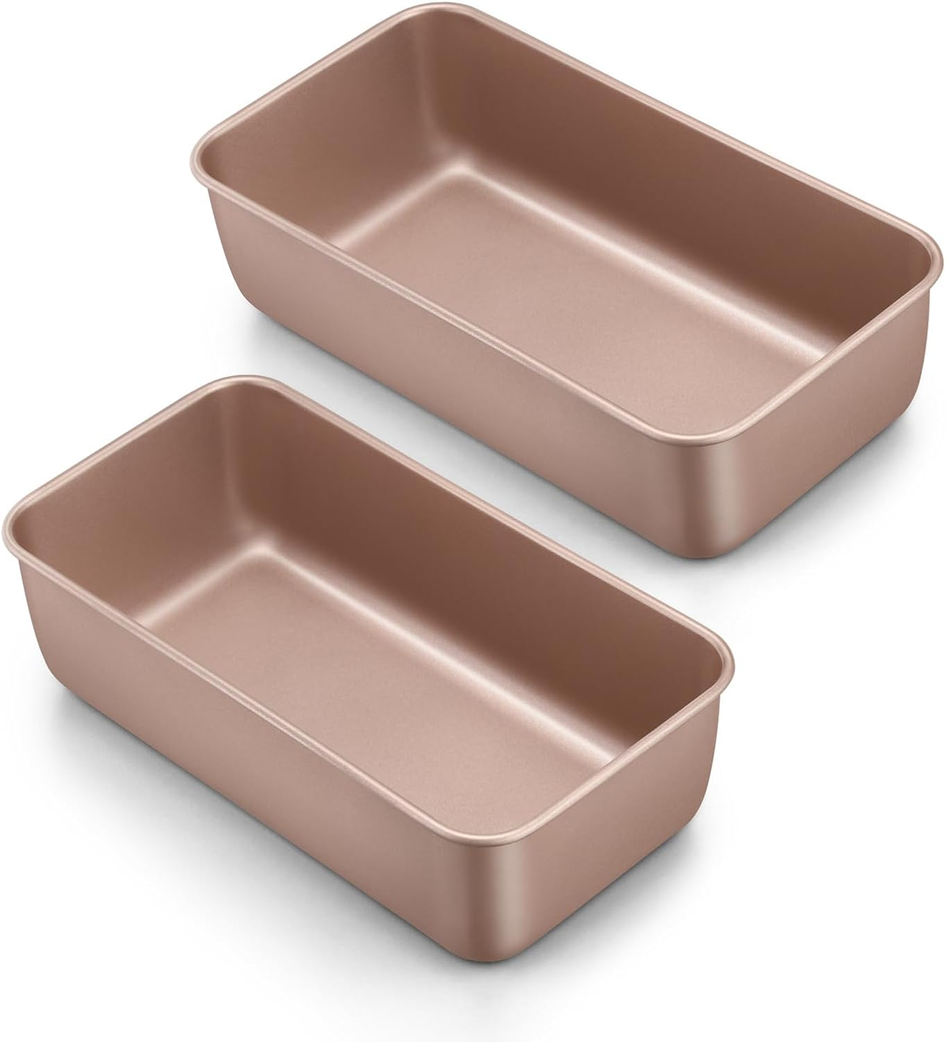 LIANYU 4 Pack Loaf Pans for Baking Bread 9X5In, Stainless Steel Meatloaf Baking Loaf Tins, Heavy Duty Metal Bakeware for Bread Cake Brownies, Non Stick & Easy Release, Rose Gold