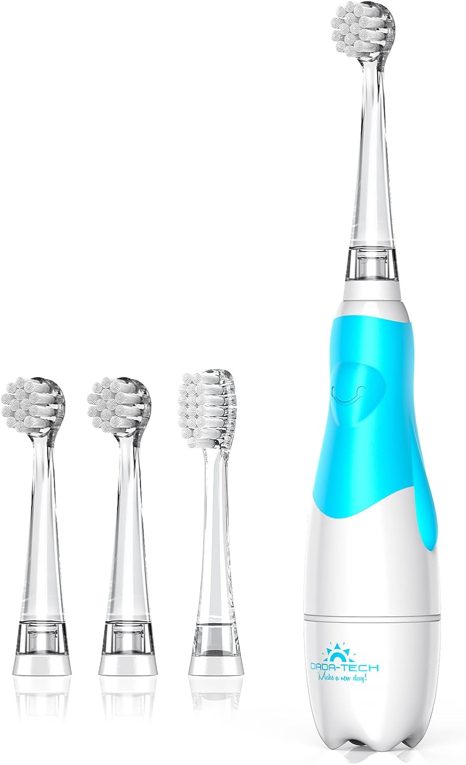 DADA-TECH Baby Electric Toothbrush, Toddler Teeth Brushes with Smart LED Timer and Sonic Technology for Infants Ages 0-3 Years (Blue)