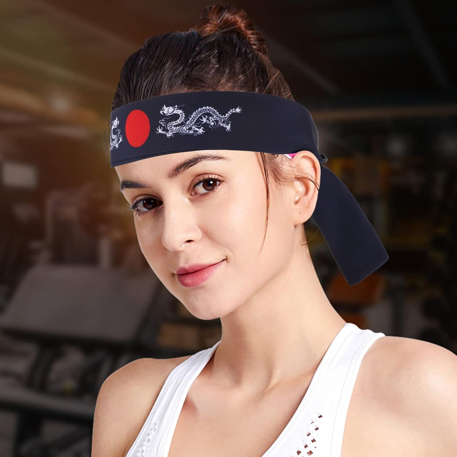 Uonlytech 2Pcs Japanese Bushido Headbands, Bushido Hachimaki Headband Dragon Sushi Chef Bandana Tie Samurai Headband for Sports Exercise Cooking Kitchen - Assorted Color image number 5
