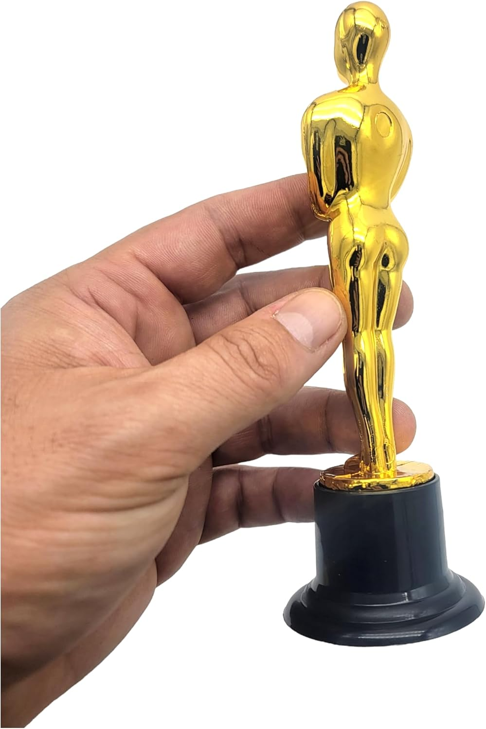 Gold Award Trophies (6 Pack) (6 Inches) Bulk Golden Plastic Statues. Standing Man Award Holding a Large Star Trophy for Movie Sport Ceremony Birthday Prize (Gold Award Trophy, 6) image number 4