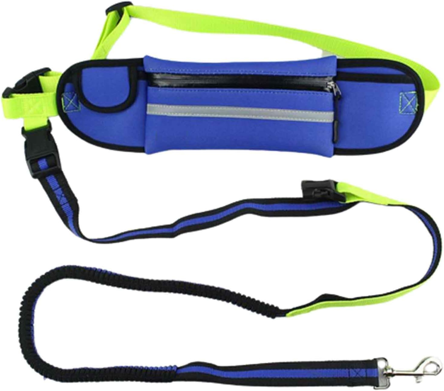 Rope Dog Lead Dog Leads for Medium Dogs Dog Leash Retractable Long Belt 1.6M with Carabiner Small Dogs Buckle Drawstring Hook Loop Large Capacity Waterproof Storage Waist Bag (2.5X130Cm,Blue)