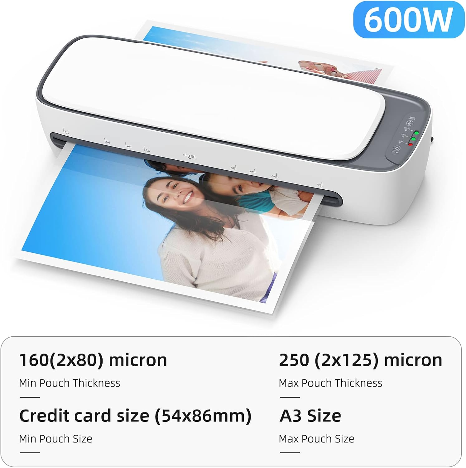 Morelian Desktop Laminator Machine Set A3 Size Multifunctional Hot and Cold Lamination 2 Roller System 12.5 Inches Max Width with Paper Cutter Trimmer Rounder Hole Puncher Binding Hoop Suitable For image number 5