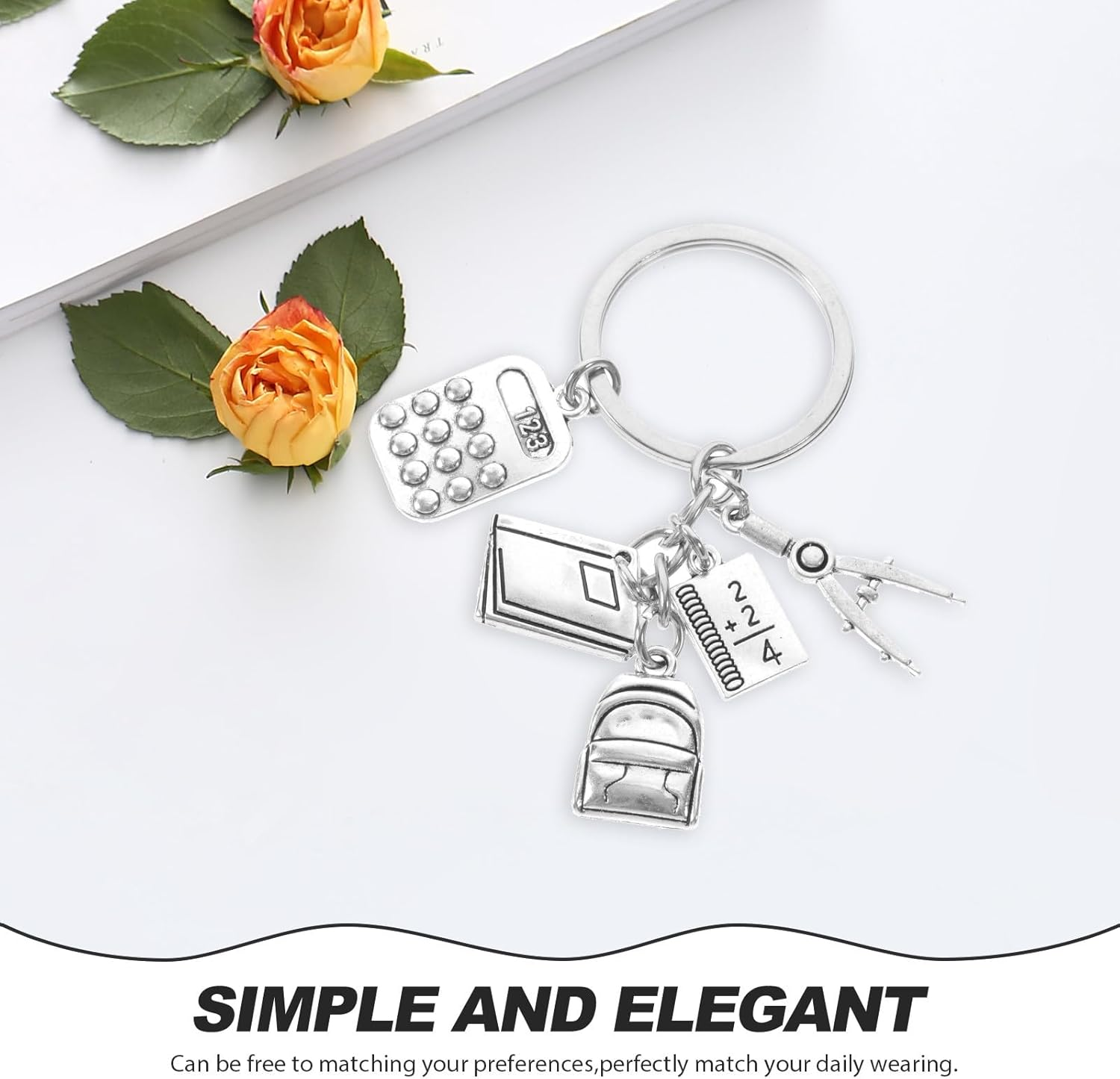 HEALEEP Back to School Calculator Keychain with Mini Calculator, Small Key Ring for Backpack and Wallet, Compact Key Chain for Men and Women, School Supplies Accessory