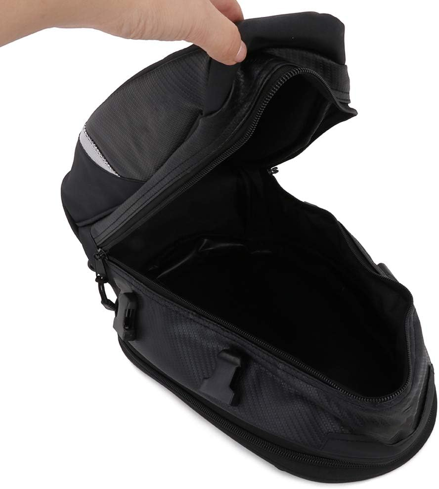 Motorcycle Seat Bag/Tail Bag Saddlebags Waterproof Luggage Bag Multifunctional PU Leather Motorbike Helmet Bag Storage Bag Riding Backpack,18.5 Liters image number 3