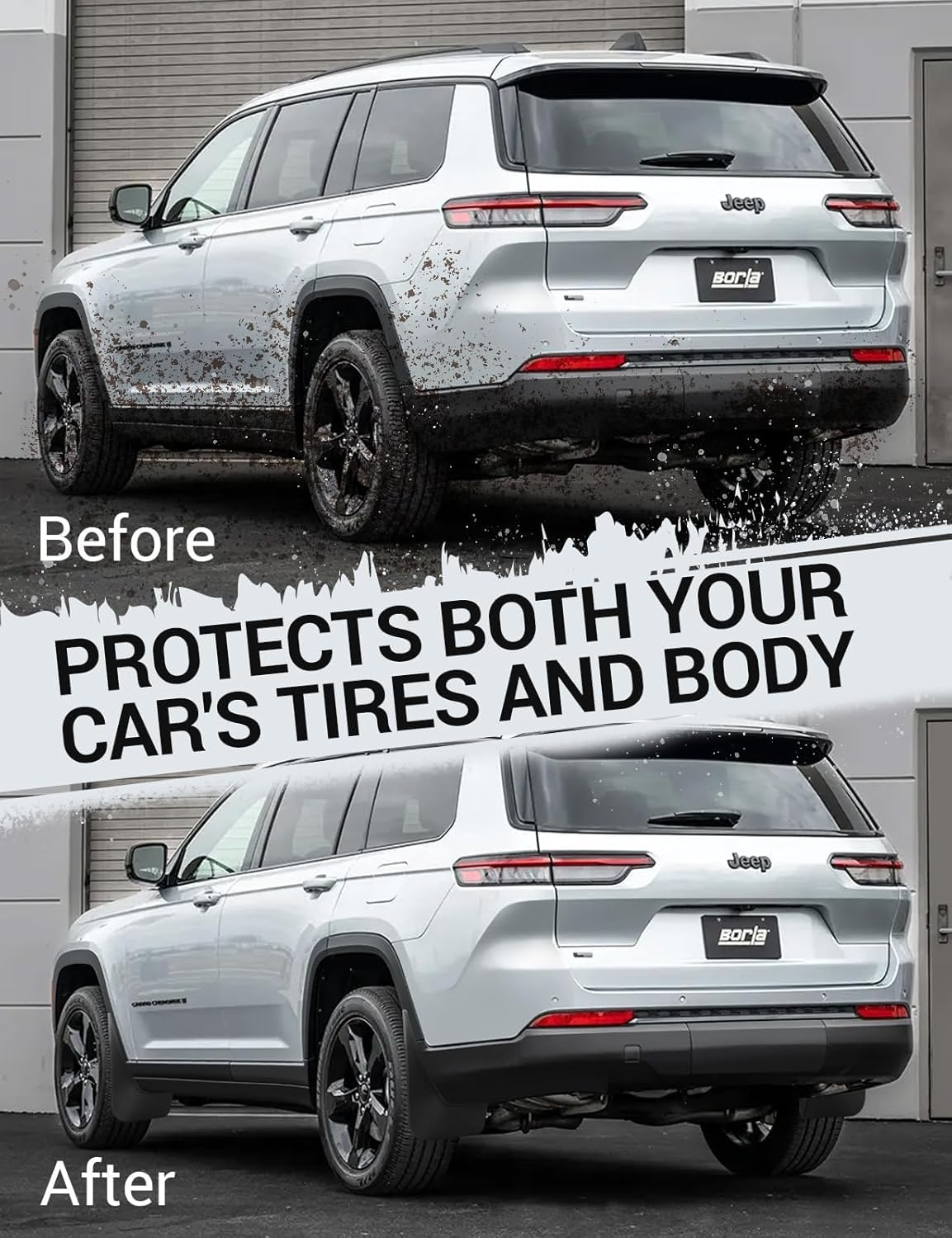 Ecarzo Mud Flaps Compatible with Jeep Grand Cherokee L 2025 2024 2023 2022 2021 3-Row No Drilling Required All Weather Mud Splash Guards Mudflap Front & Rear Jeep Grand Cherokee L Accessories 4Pc Set image number 6