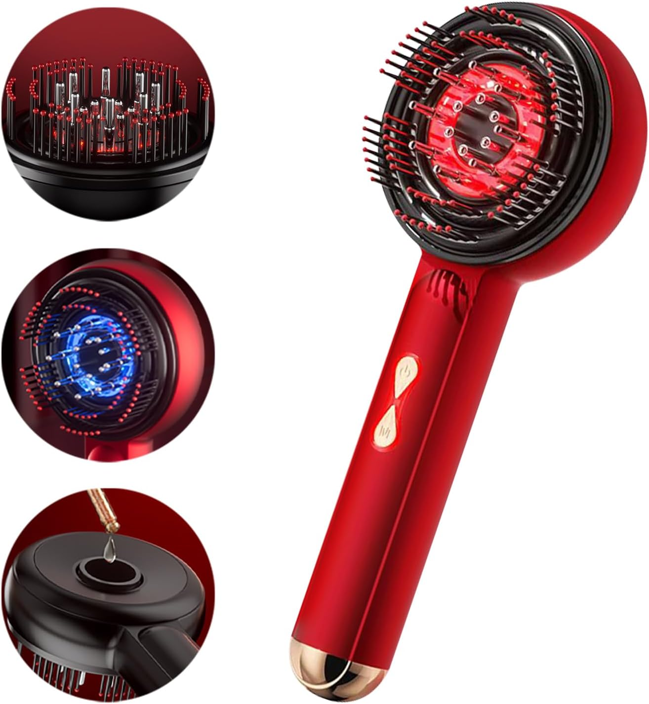 Cordless Electric Scalp Massager with Red Light & Hair Oil Applicator, Waterproof, Scalp Massager Brush Multi-Functional Shiatsu Hair Brush for Scalp, Hair, Head, Muscle Relax image number 5