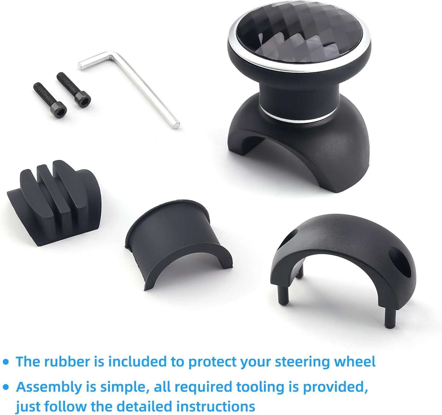 YIBEICO Black Minimalist Steering Wheel Knob for LOGITECH G Series & THRUSTMASTER T Series, Suicide Knob, Plastic, 5 Cm Projection Distance