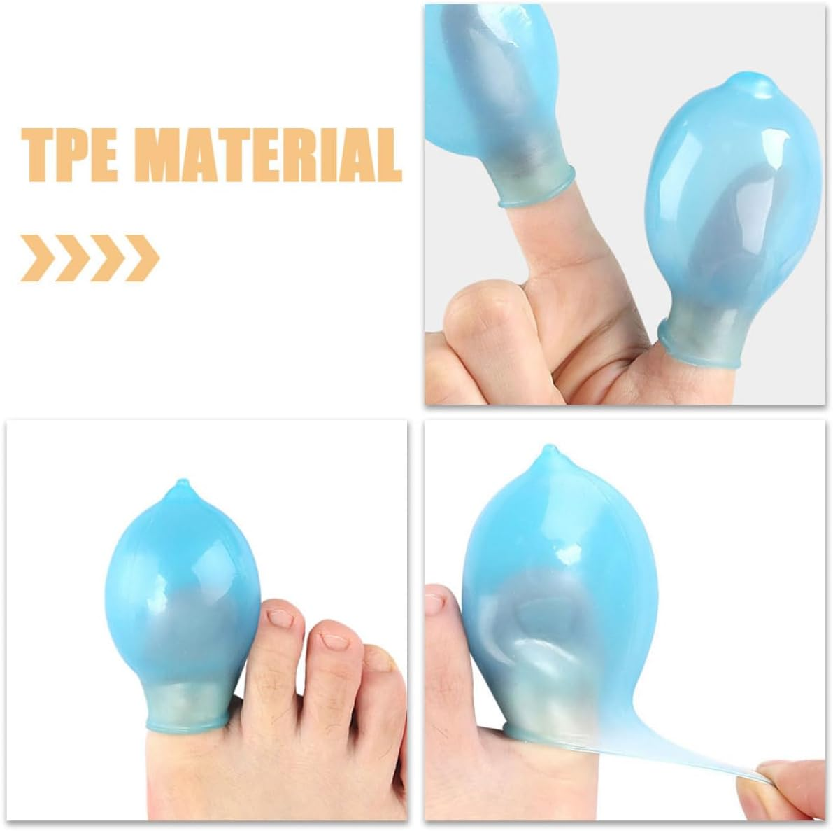 IDEANATEGRATE 5Pcs Tpe Big Toe Protectors Toe Caps for Corns Blisters Relief with Disinfection Soak Suitable for Women&rsquo;S Foot Care and Shoe Use