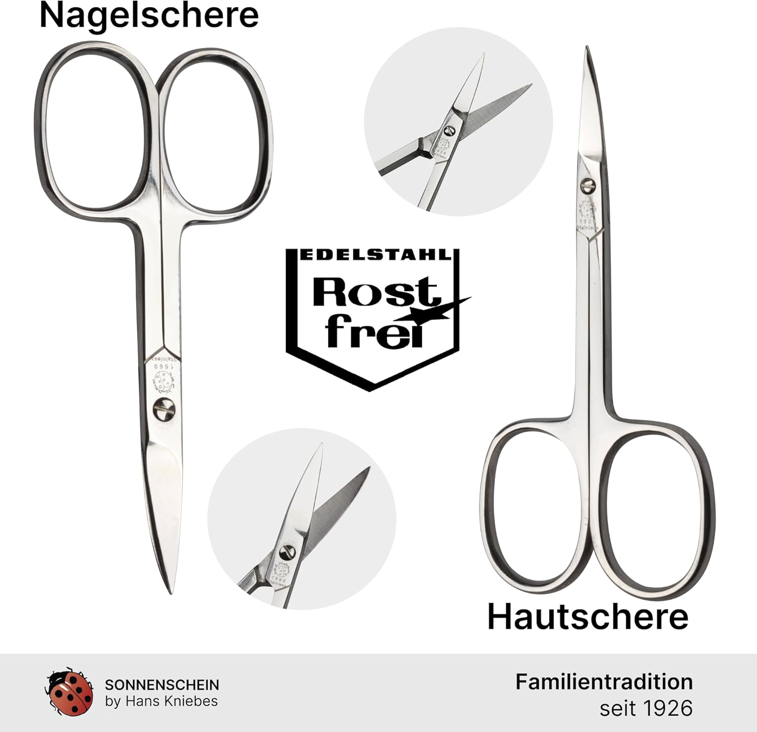 Manicure Set - 5-Piece Nail Care Set - Genuine Nappa Lambskin Leather - Nail Scissors, Cuticle Scissors, Nail File, Tweezers and Double Instrument (Turquoise) image number 3