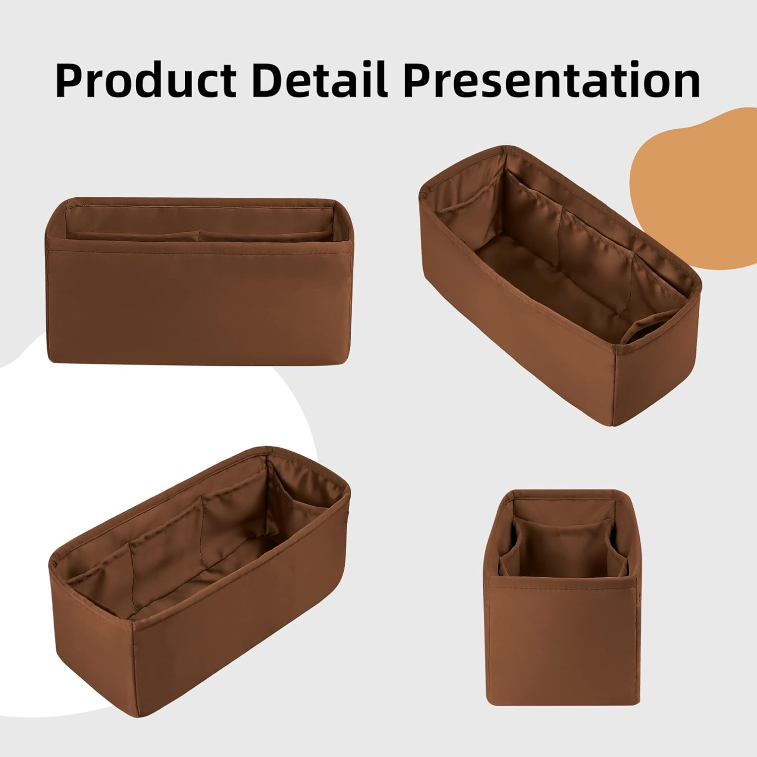 DGAZ Silk Purse Organizer Insert for Hermes Herbag 31/39/50 Bags, Luxury Handbag & Tote Organiser, Simplicity Bag Insert（Gold,Herbag31） image number 4