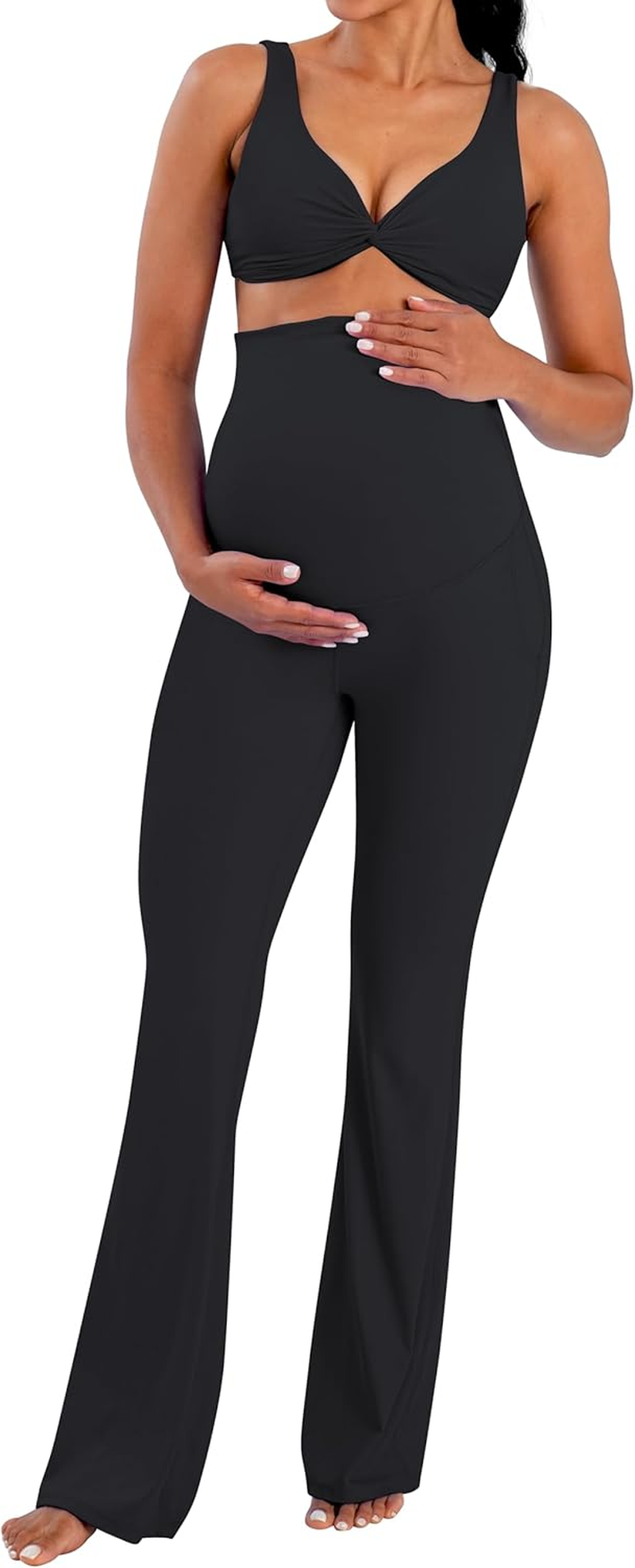 Sunzel Flare Leggings, Crossover Yoga Pants with Tummy Control, High-Waisted and Wide Leg image number 7
