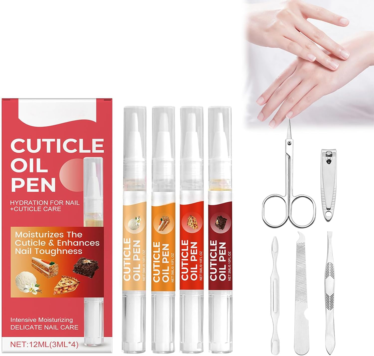 Nail Cuticle Oil Pen 3 Pieces Nail Oil Pen with Manicure Set Nail Care Pen Nail Clippers Set Cuticle Care Oil Nail Care Oil Pen for Care and Repair Dry and Damaged Nails image number 6