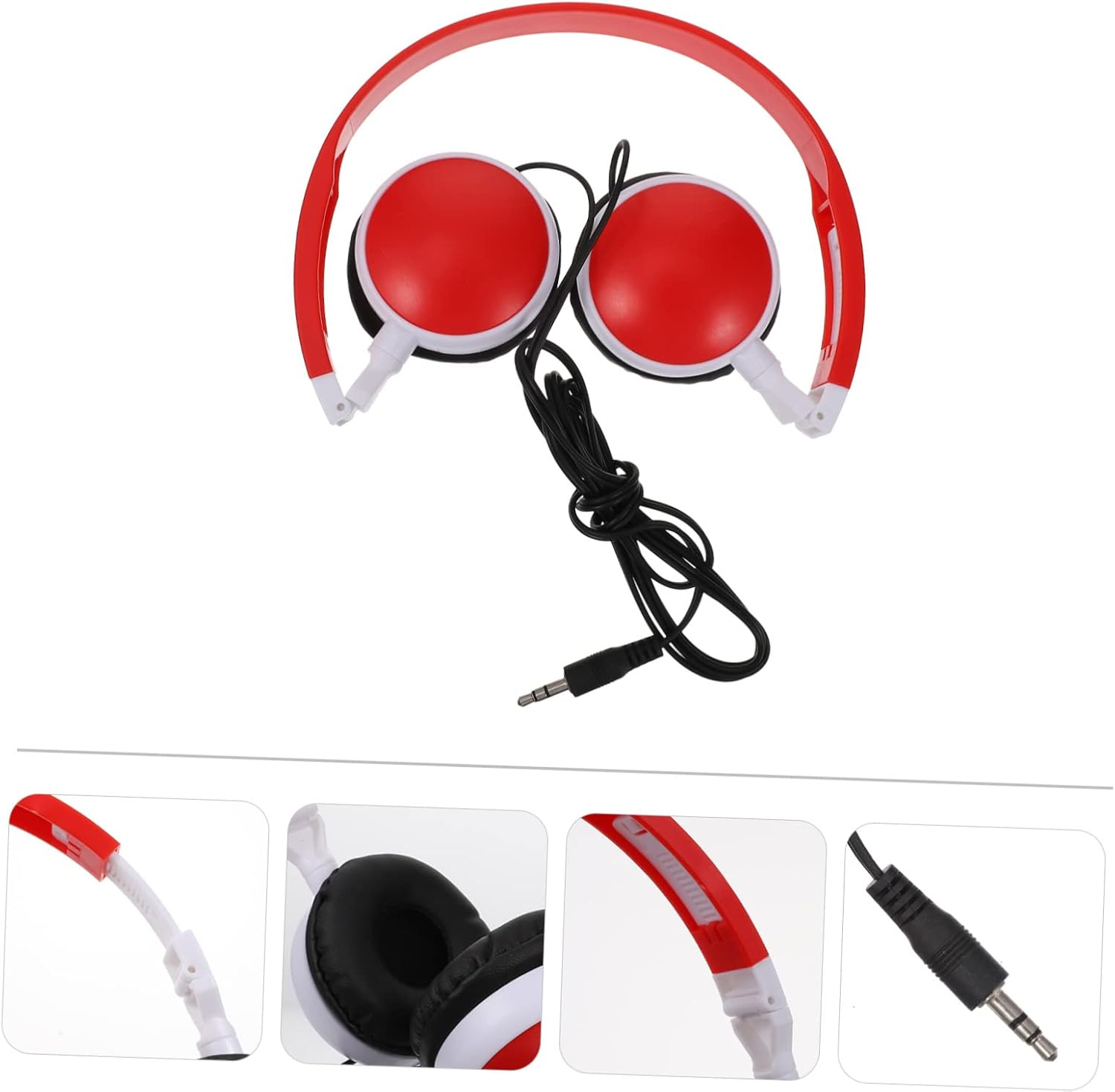 HOMSFOU Boys Girls Headphones with Cable Foldable Stereo Music Headset for School Home Travel Socket Earphones for Students and on the Go