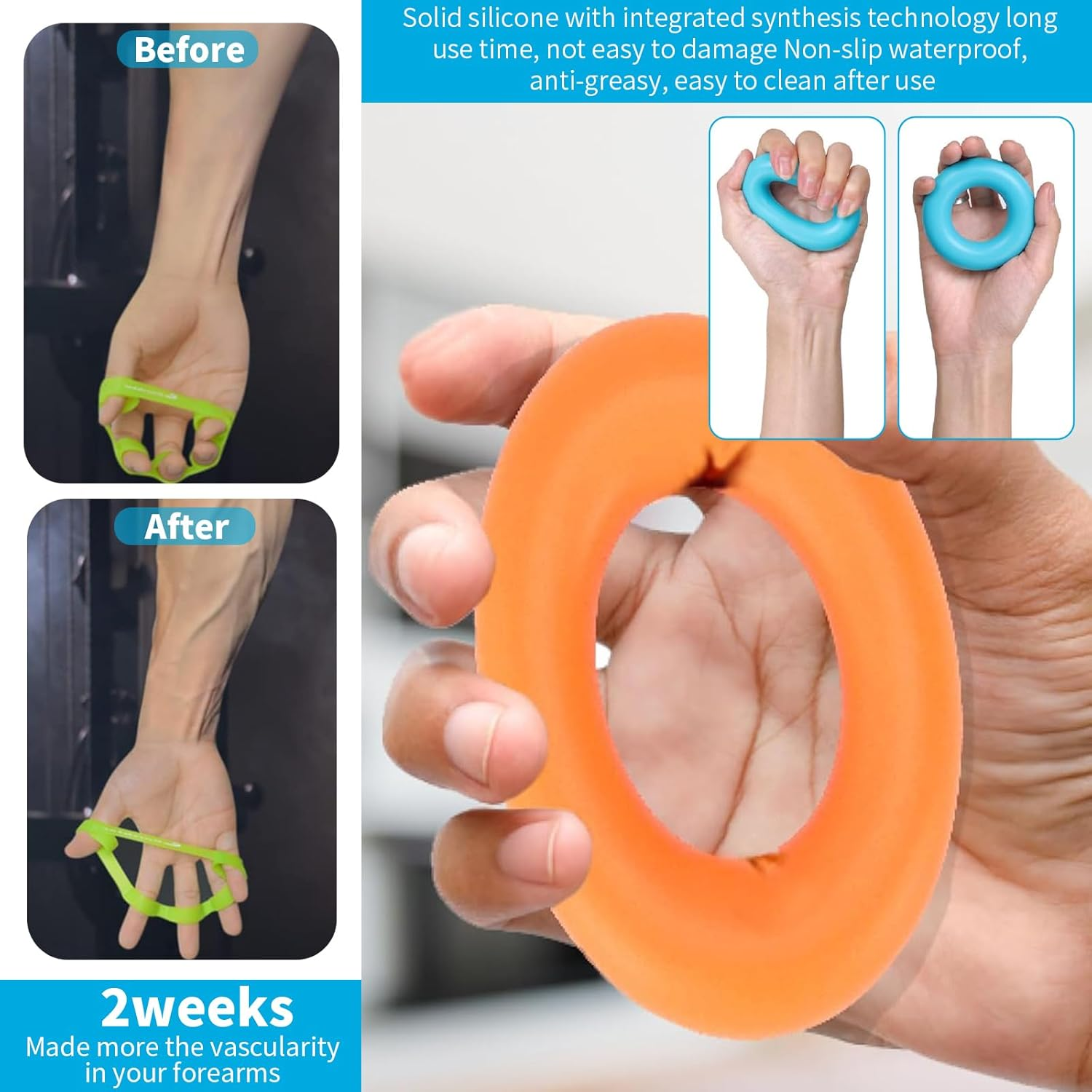 Finger Stretcher, 3 Resistance Levels Finger & Grip Strengthener Trainer, Guitar Finger Strengthener, Rehabilitation Trainer, Forearm Exercise for Stress Relief Rock Climbing Fitness image number 4