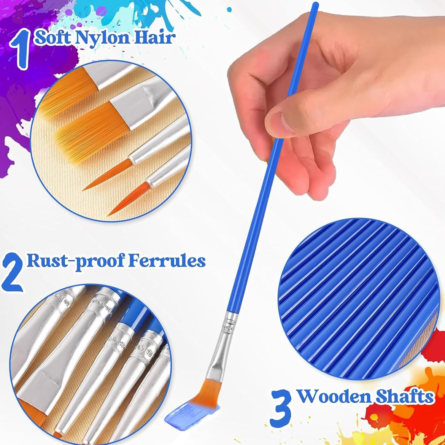 Lgqsunfa Small Paint Brushes,100 Paint Brushes for Kids,For Miniature Detail Painting image number 5