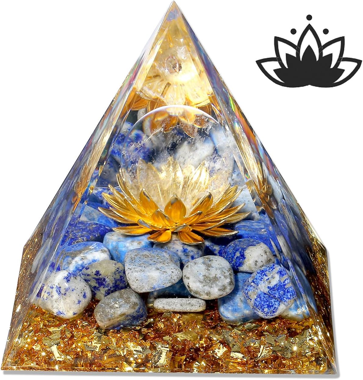 XIANNVXI Green Healing Crystals Tower,Good Luck Gifts,Anxiety Gifts,Lotus Flower Tower Orgonite Orgone Positive Energy Reiki Aventurine Gemstone Tower,Positive Gifts