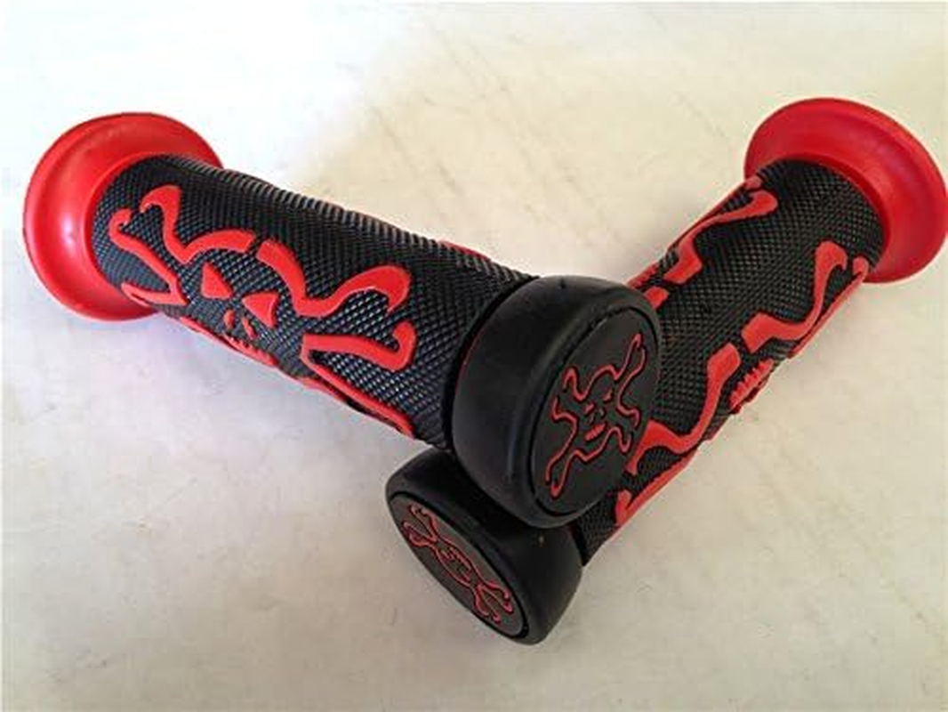 Xkmt-Skull Grips RED QUAD Compatible with KAWASAKI POLARIS SEADOO WATERCRAFT BOMBARDIER JET SKI FOREMAN RECON RINCON Brute Force Prairie ATV BRUIN GRIZZLY KODIAK [B017QV8TBC] image number 3