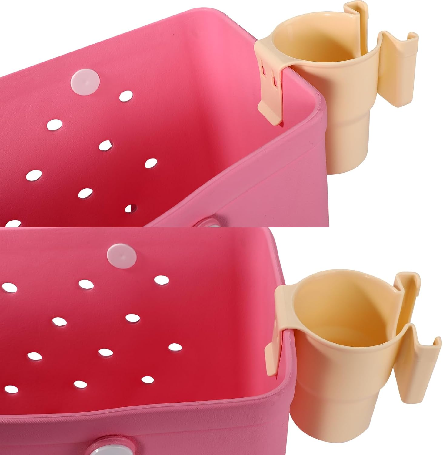 2 in 1 Cup & Phone Holder for Bogg Bag, Beige Bag Accessories Compatible with Stanley 20Oz 30Oz 40Oz Cup or Bottle image number 3