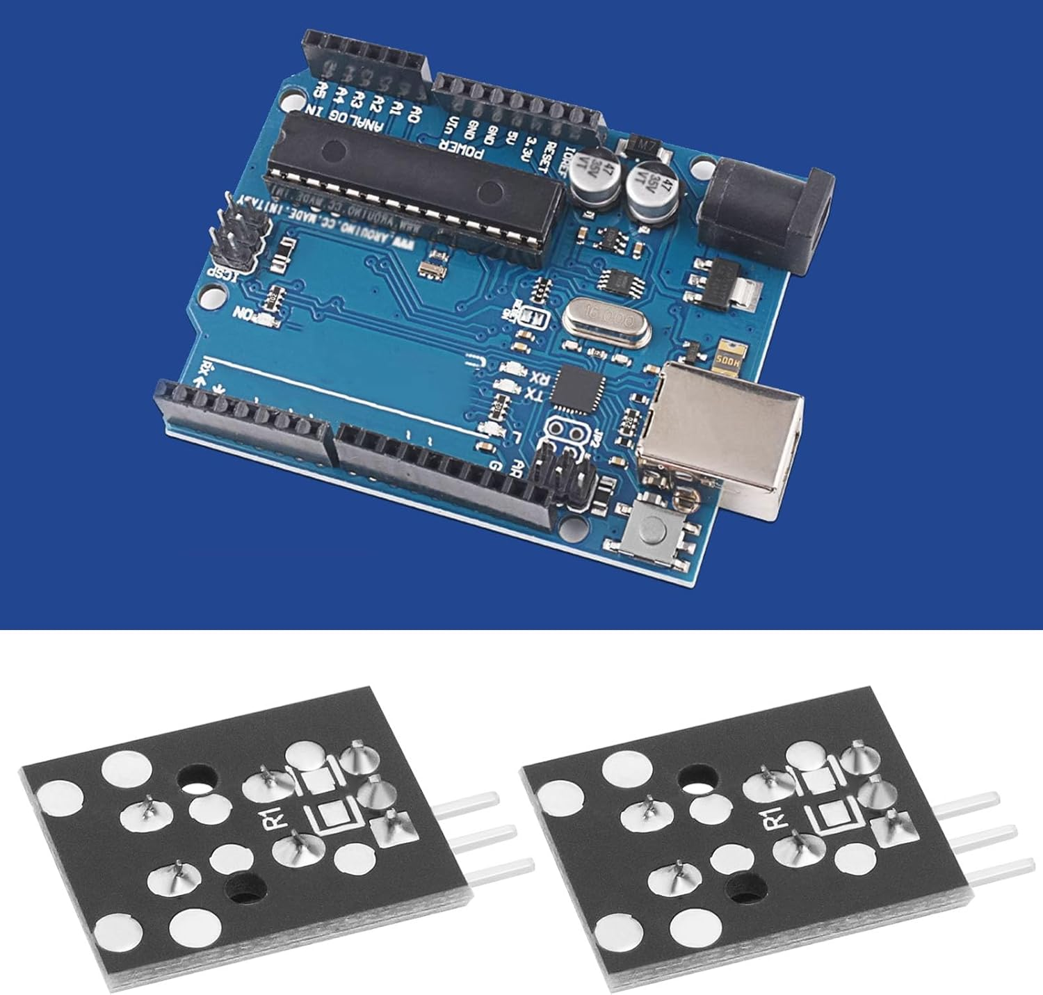 Be in Your Mind 10PCS KY-004 Button Switch Module Key Switch Module14.9X19.2Mm 3 Pin Button Switch Module Compatible with A-Rduino Compatible with Raspberry Pi