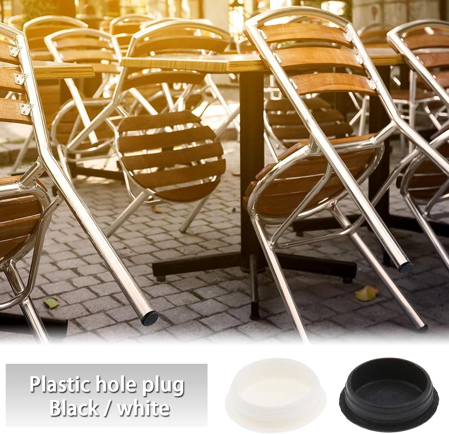 SING F LTD 80Pcs 20Mm Hole Plugs for Technical Holes Blinding with the round Section Interiors Equipping Furniture Plastic Blanking Inserts Masking Finishing Black White