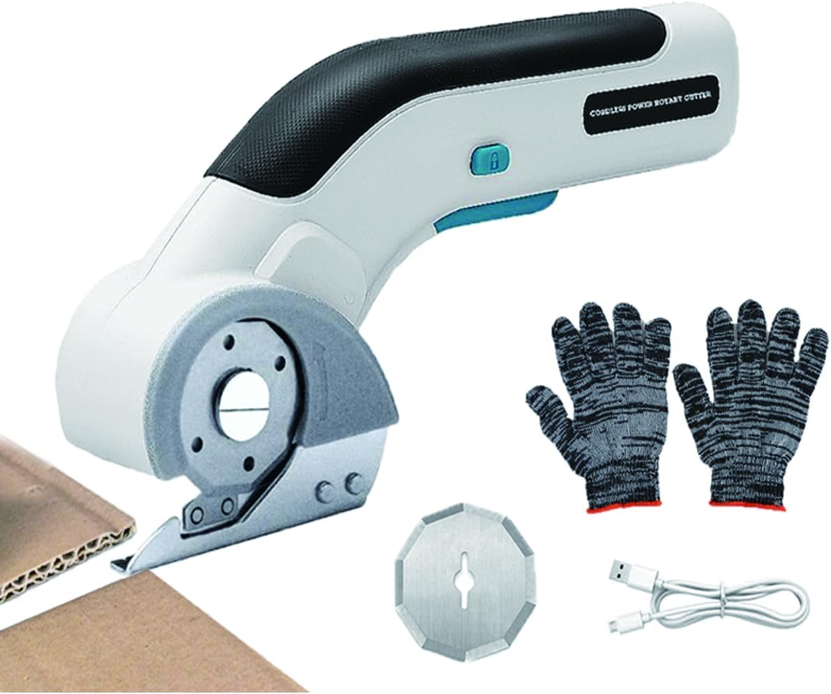 Cordless Electric Scissors,3.6V USB Rechargeable for Sewing, PVC, Leather, Fabric，Cutting Tool for Fabric, image number 2