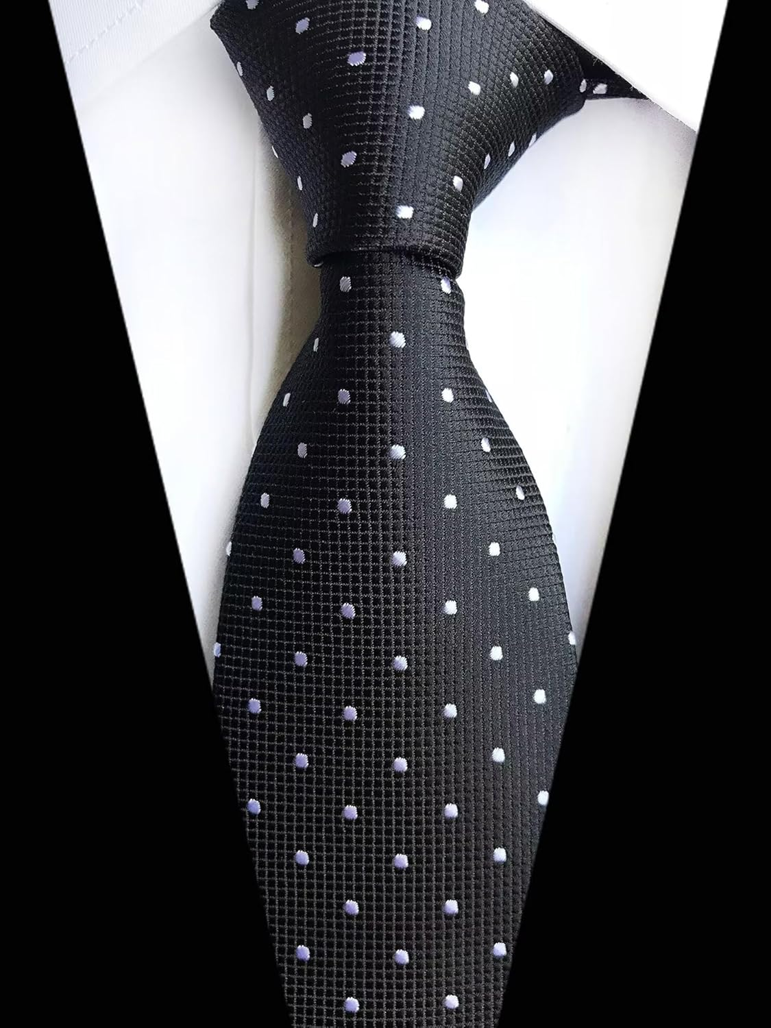 Rosiika Men'S Striped Ties Polka Dots Formal Designer Wedding Groomsmen Neckties 3 Inch - Baby Blue Stripe image number 7