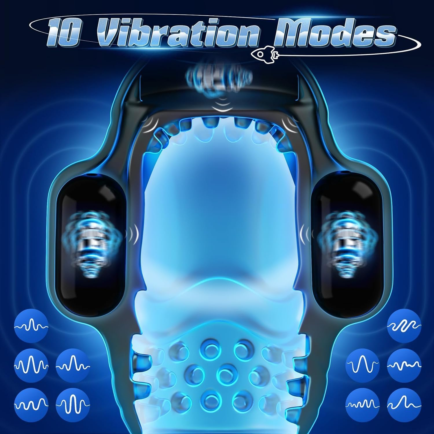 Male Masturbator Vibrating Toys with APP & 9 Vibrations,Penis Training Device Hands-Free Blowjob Masturbation,Penis Extender Training Toys & Games (APP Black) image number 3