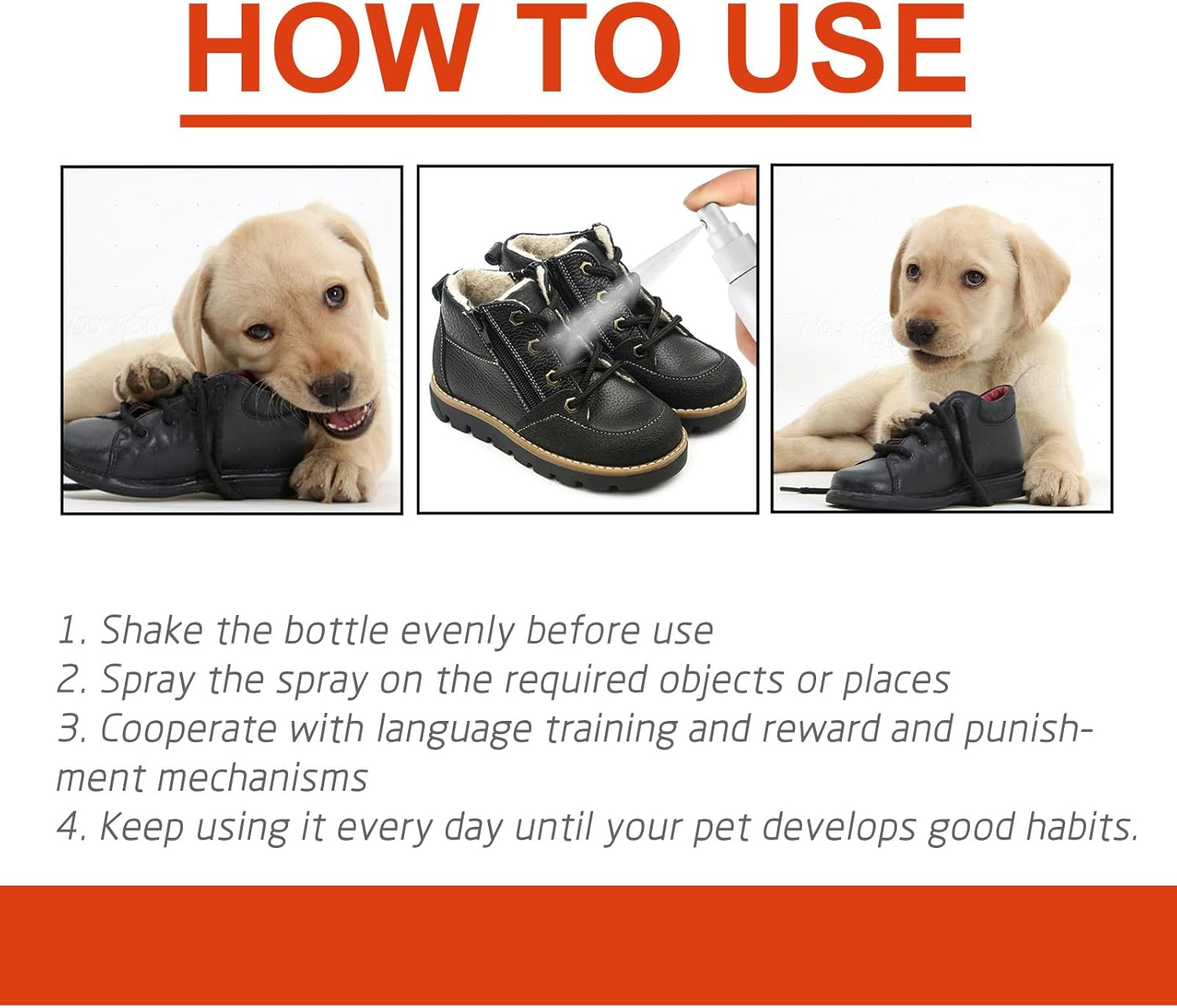 Pet Anti-Chew Training Spray, Bitter Deterrent for Dogs and Cats, Behaviour Correction Aid image number 4