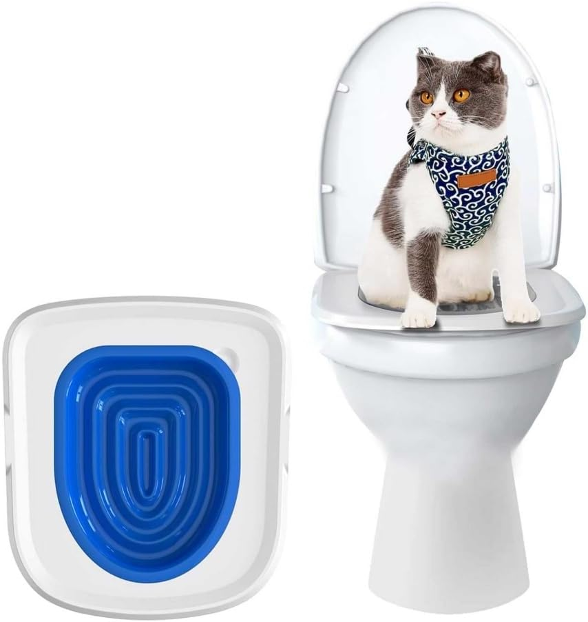 Cat Toilet Training Kit,Reusable Cat Toilet Trainer Urinal Removable Pet Toilet Training System,Professional Kitty Toilet Trainer Urinal Seat with Extra Tray,Teach Cat to Use Toilet image number 5