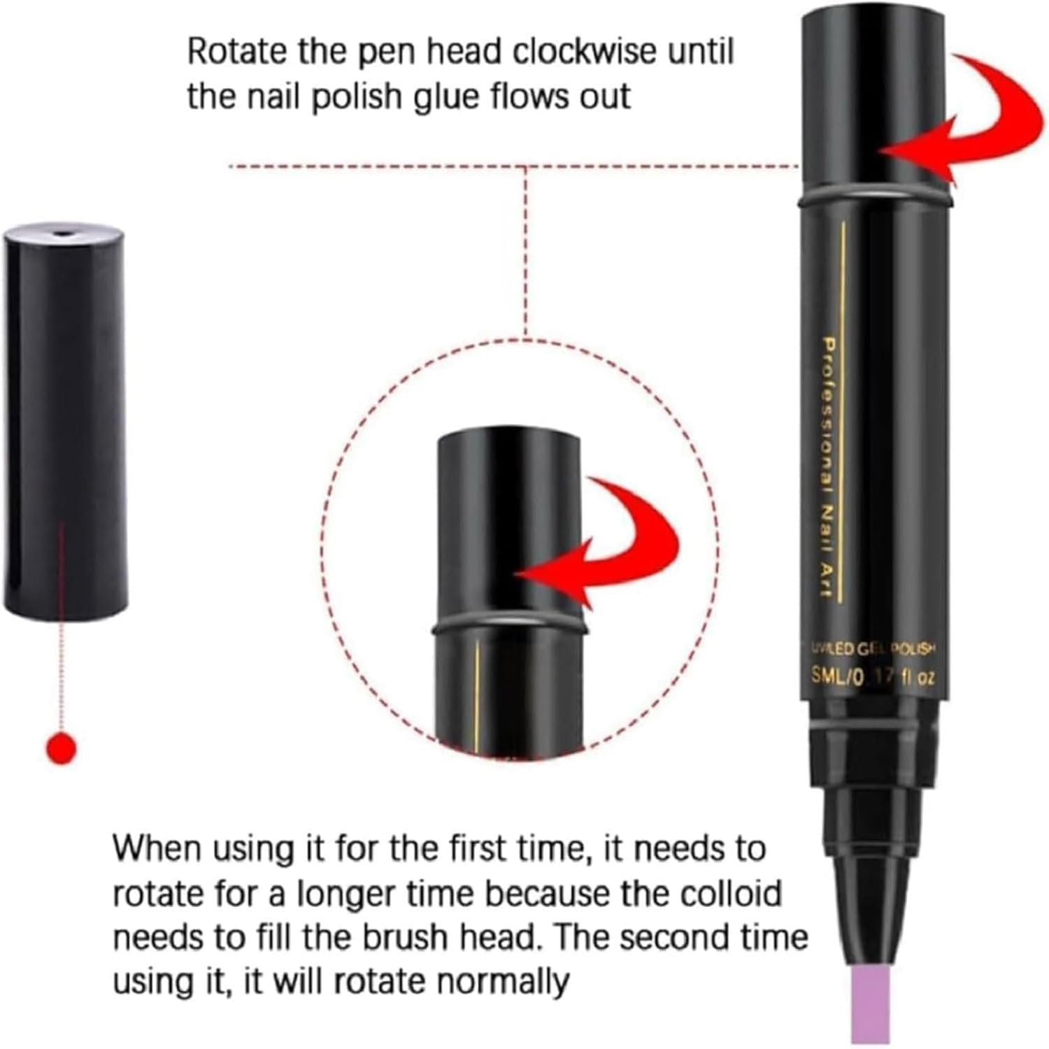 Polishey Nail Polish Pens, Polishey Nail Polish Pen Set, 36 Color Nail Polish Gel Pen 5 Ml, 6Pcs/Set Nail Polish Pen, One Step Gel Nail Polish 3-In-1 Pen, Nail Polish Pens for Painting Nails (Set-F) image number 3