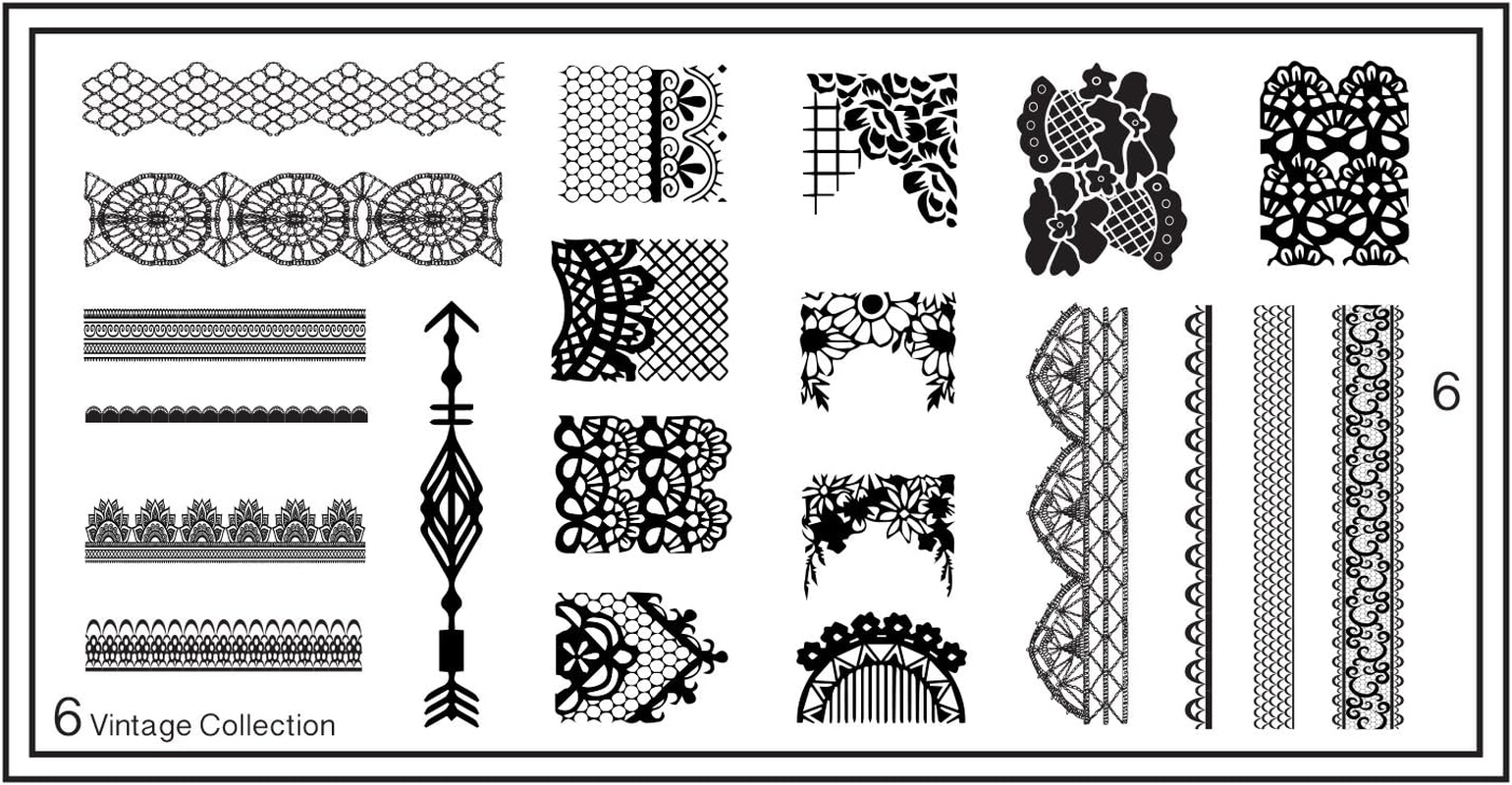 Moyou'S XL Vintage Plates Collection 6, Lace Design, Full Nail Art Designs image number 2