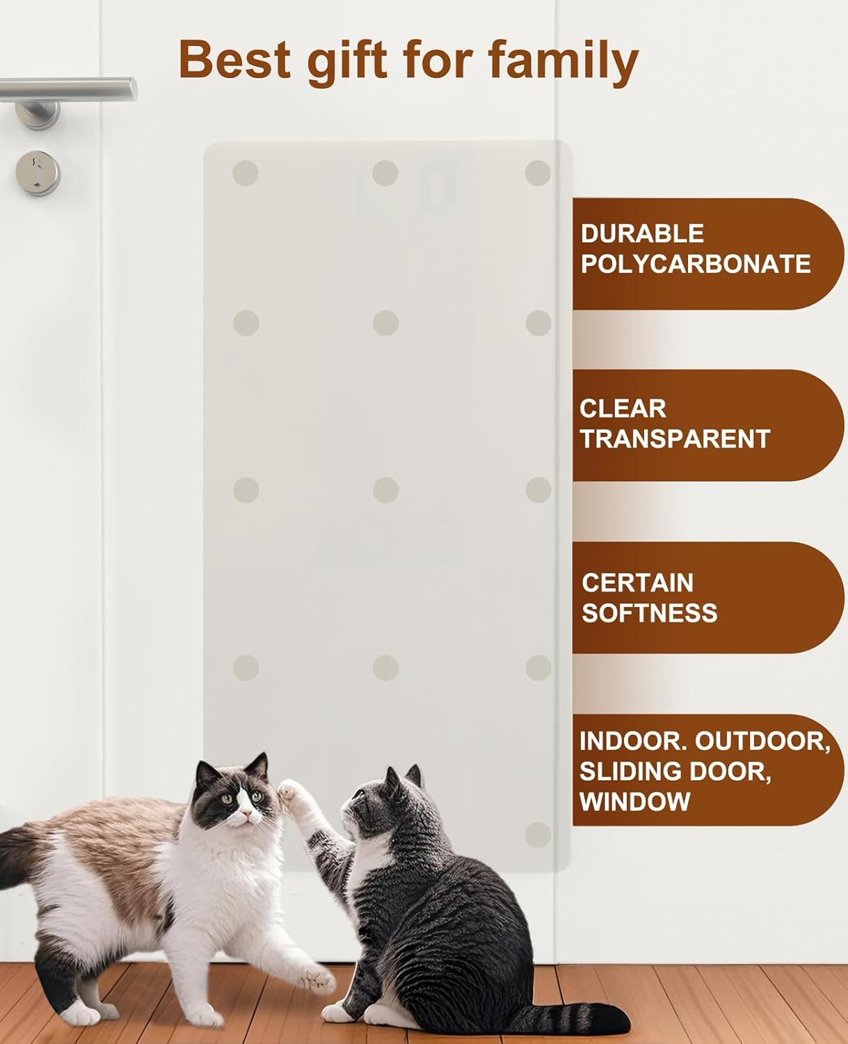 Door Protector for Dogs and Cat, Flexible Door Guard Cover, Self-Adhesive, Custom-Cut Door Shield for Pets to Protect Your Door & Wall Size 43'' X 16'' image number 2