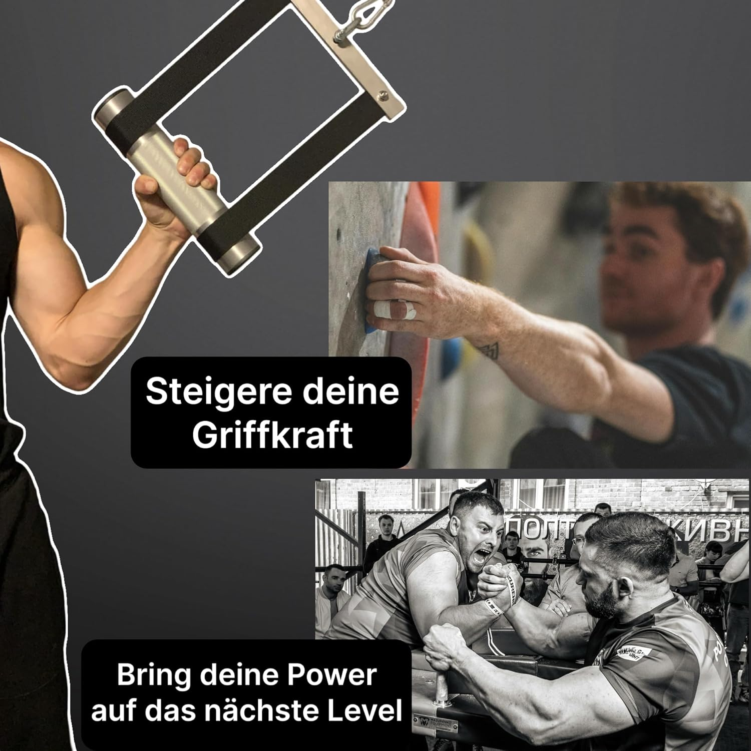 OAP Armwrestling Wrist Wrench, Premium Hand & Unterarmtrainer F&uuml;r Krafttraining, 100% Made in Germany, Befestigung an Kabelzug, Widerstandsband Und Loading Pin, St&auml;rke Deine Handgelenke image number 3