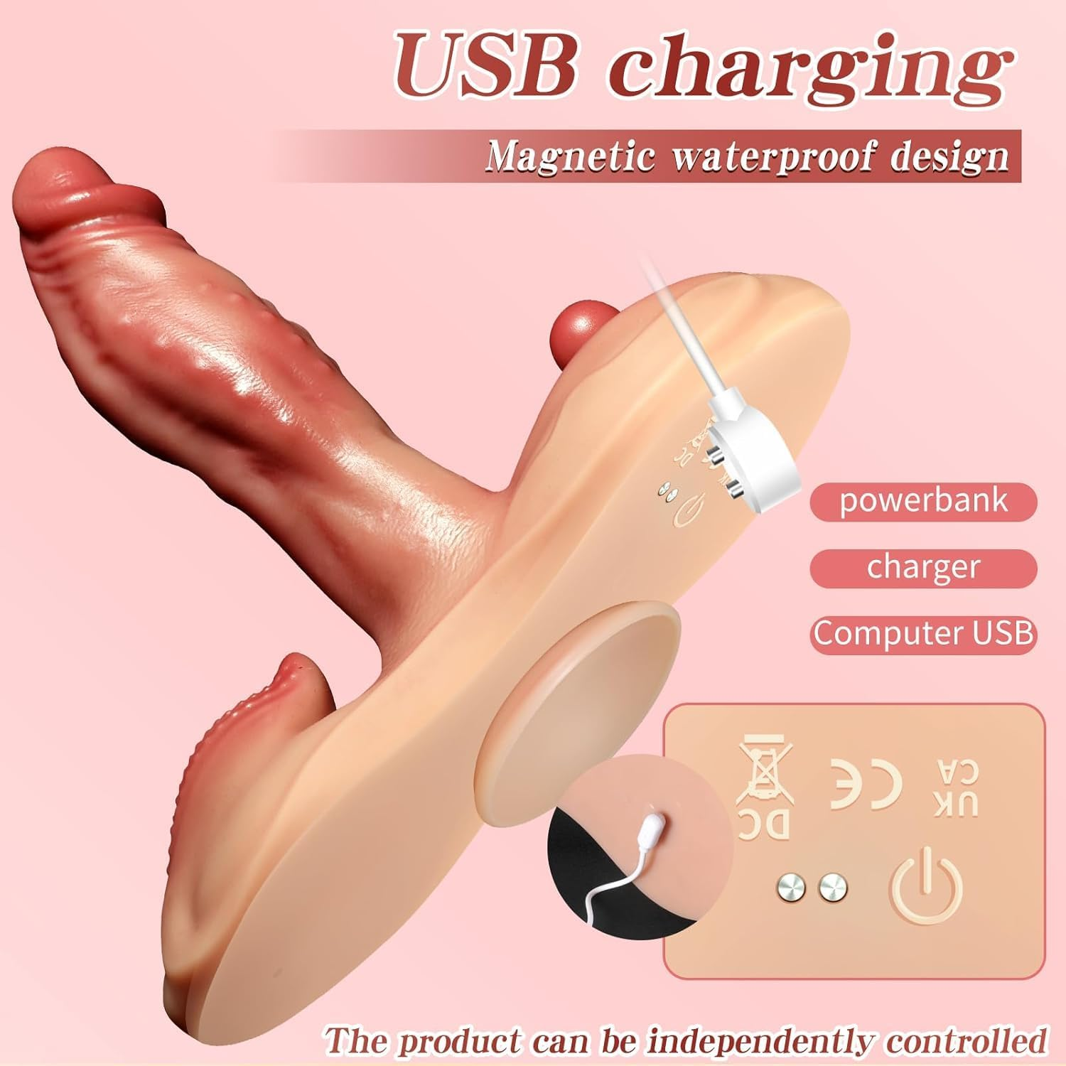 New Adult Sex Toys-Sit and Ride Clit Anal G Spot Vibrator with 9+9 Vibrating Modes APP Remote Control Vibrator Adult Toys for Women Men Couples Game (Skin) image number 6