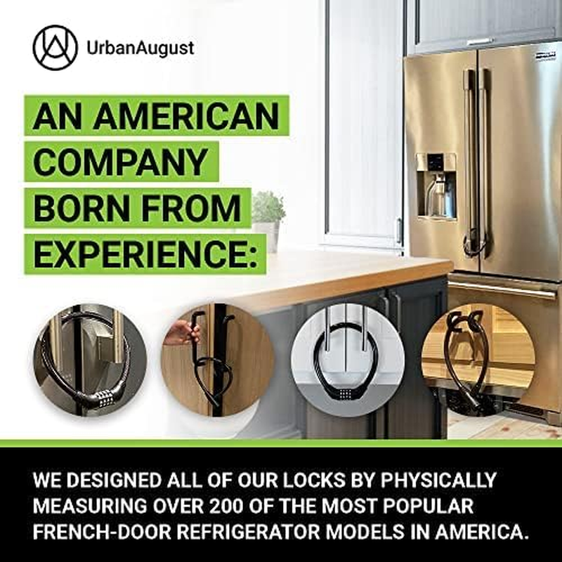 Urban August Fridge Lock: Multi-Functional Cable Combination Lock, for French-Door Refrigerators and Cabinets (Two) image number 2