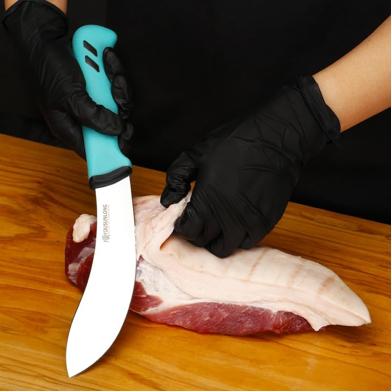 YOUSUNLONG Skinning Knife Professional Beef Skinning Knife 6 Inch - Premium High Carbon Molybdenum Steel Blade - Santoprene Handle image number 2