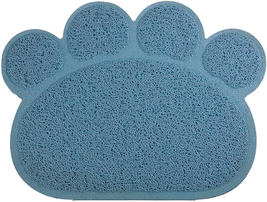 Paw-Shaped Cat Litter Box Debris Catcher Mat,15.7511.75 Inches (Gray)