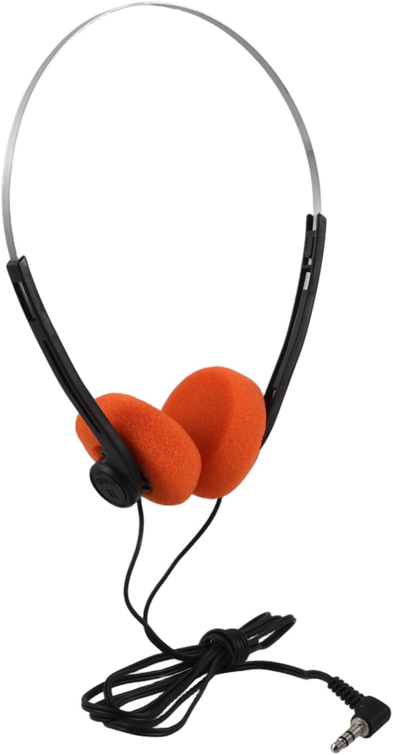 CLISPEED Adjustable Lightweight Headphones with Cushioned Ear Pads for Students Classroom Library Use Retro Design Comfortable Fit Portable Travel Music