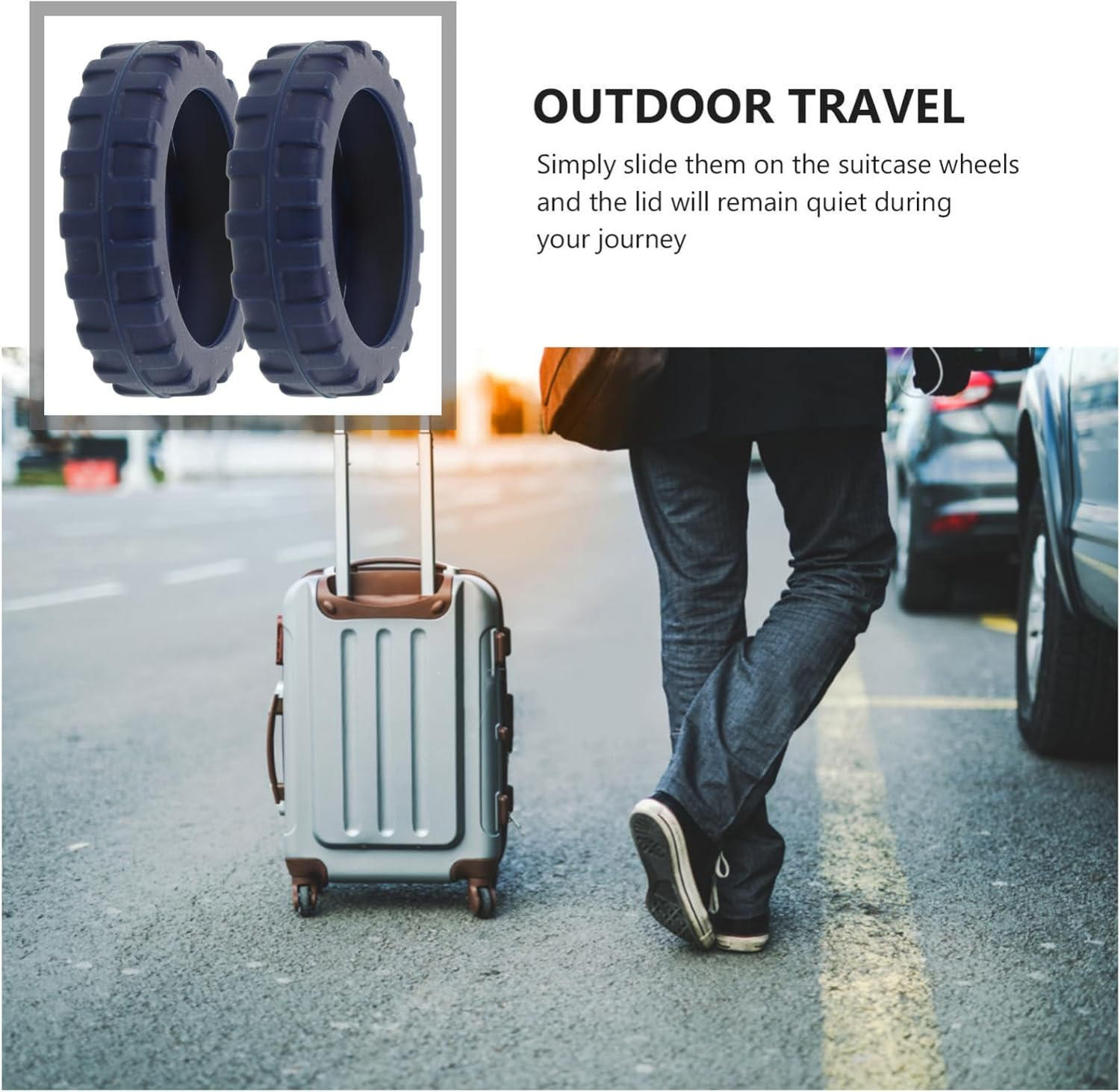 VALICLUD 8PCS Luggage Wheels Covers Silicone Suitcase Wheel Protectors Anti-Noiseshock Universal Wheel Protection Cover